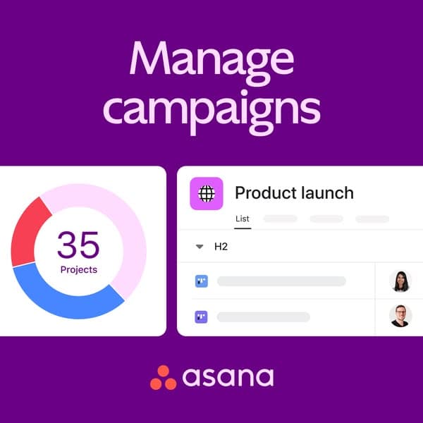 Demo Meta ad reskinned into the Asana brand
