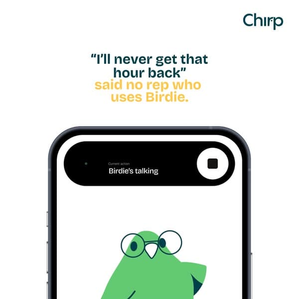Chirp ad · “I’ll never get that hour back.” · generated by BetterYourAds